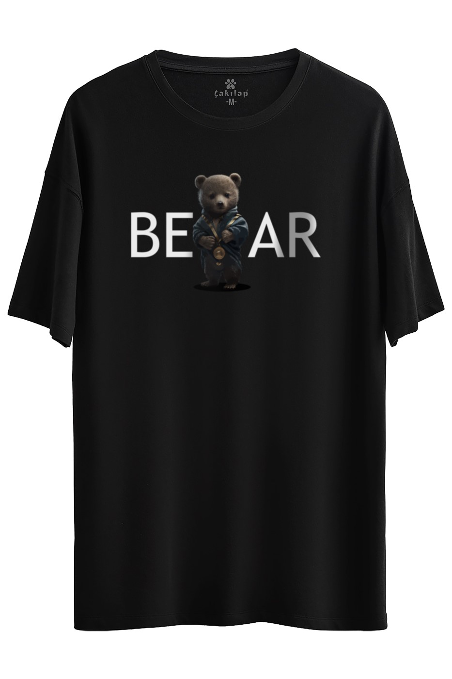 Ayıcık Baskılı Oversize Tişört