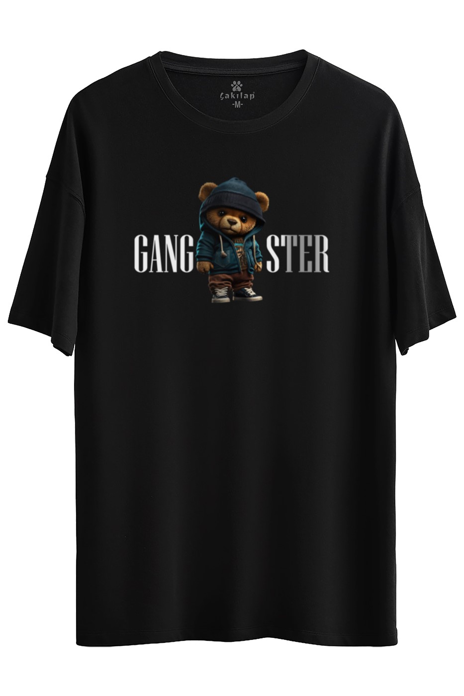 Ayıcık Baskılı Oversize Tişört