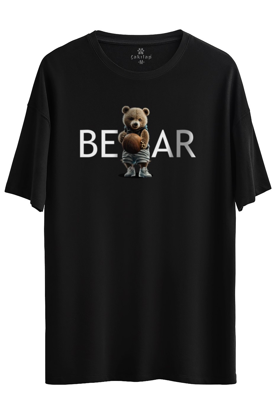 Ayıcık Baskılı Oversize Tişört