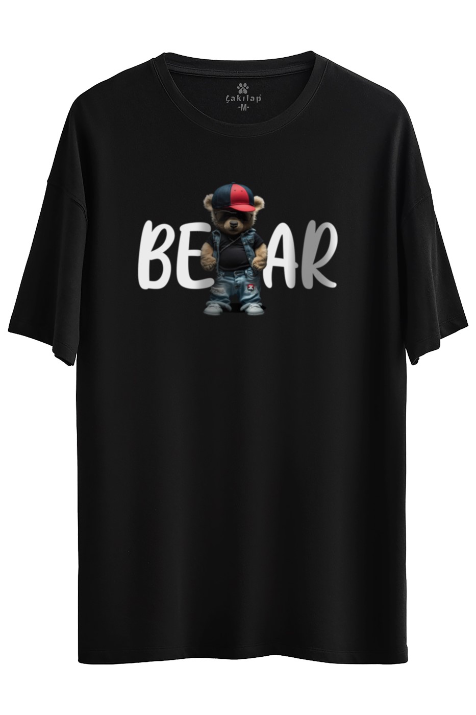 Ayıcık Baskılı Oversize Tişört