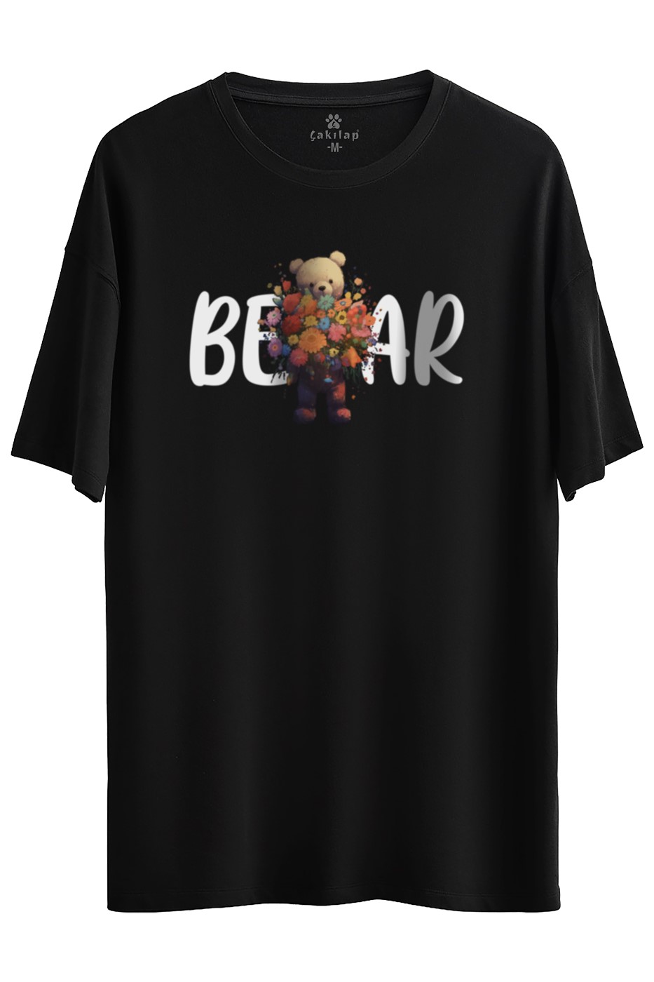 Ayıcık Baskılı Oversize Tişört