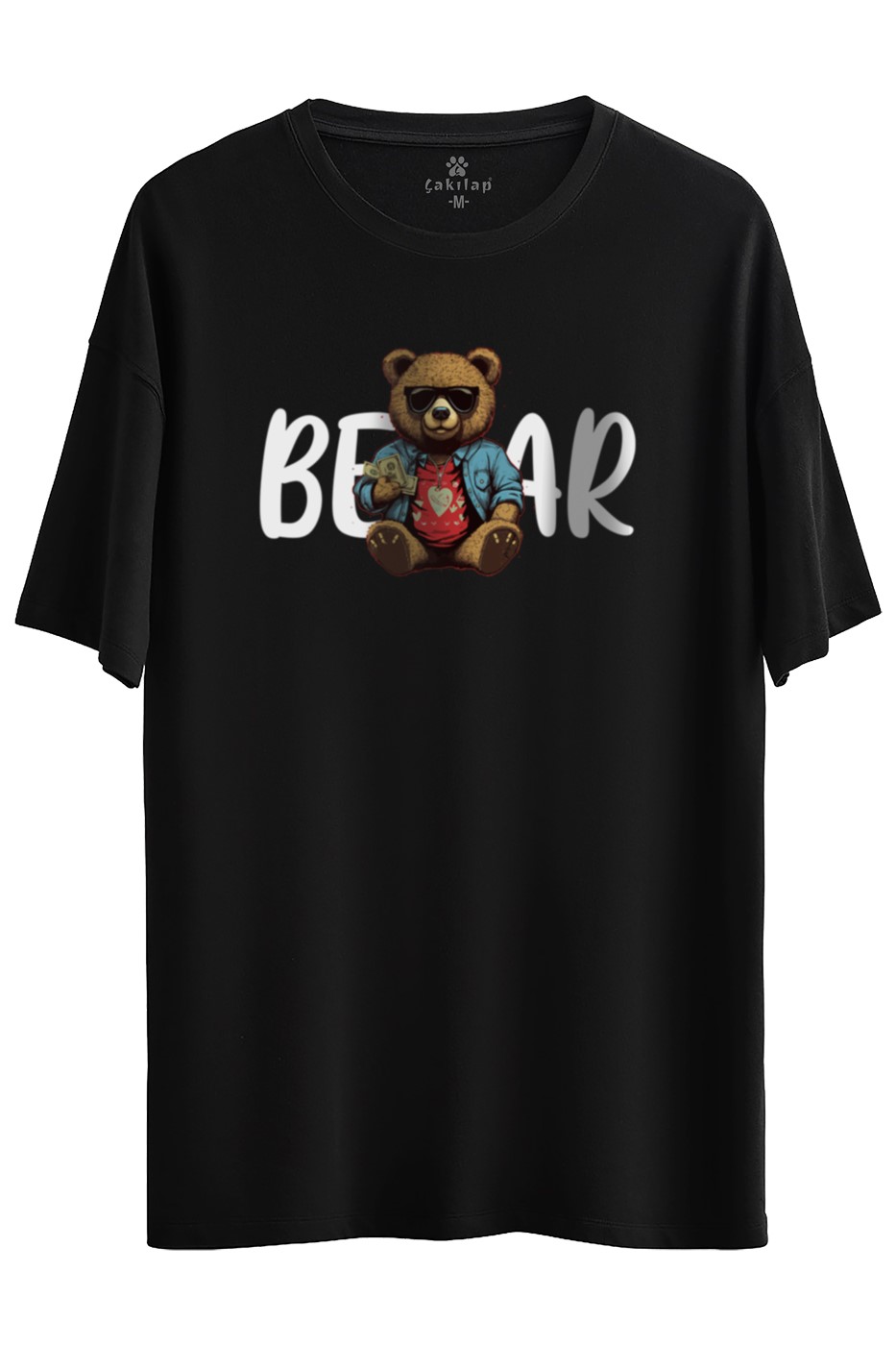 Ayıcık Baskılı Oversize Tişört