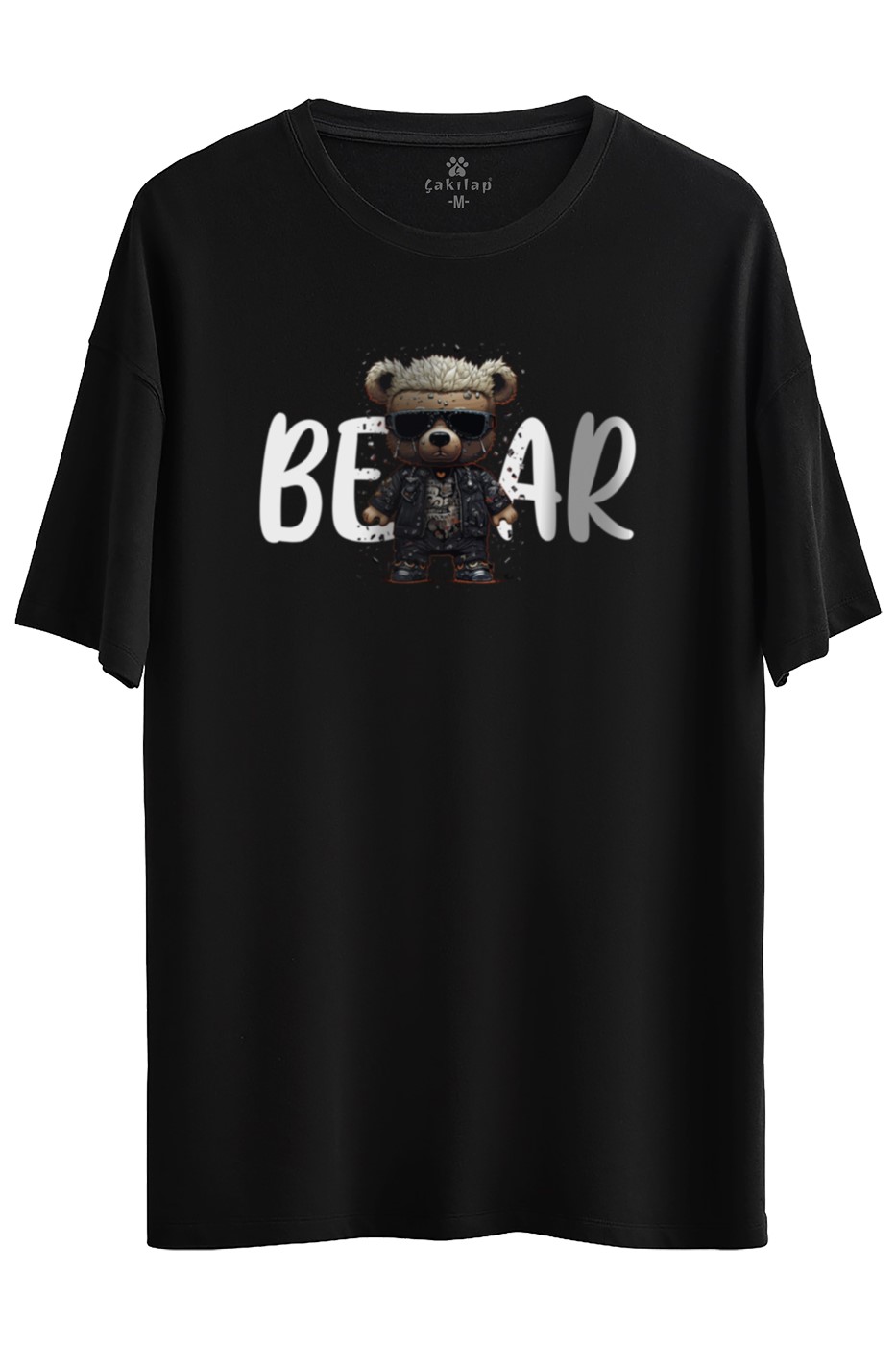 Ayıcık Baskılı Oversize Tişört