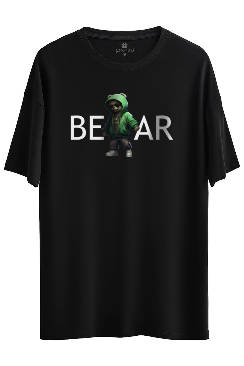 Ayıcık Baskılı Oversize Tişört