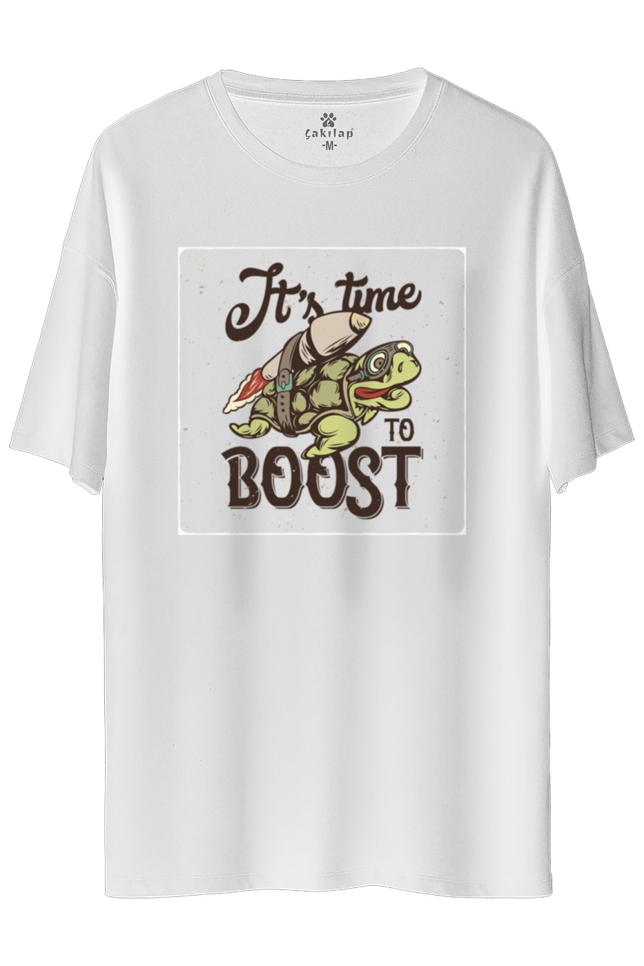 Caretta Caretta Baskılı Oversize Tişört