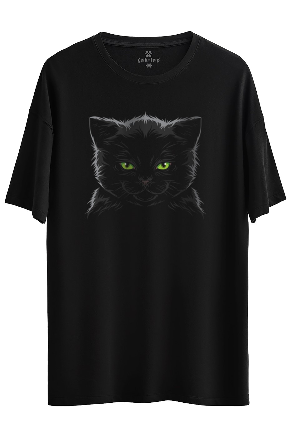 Kedi Baskılı Oversize Tişört