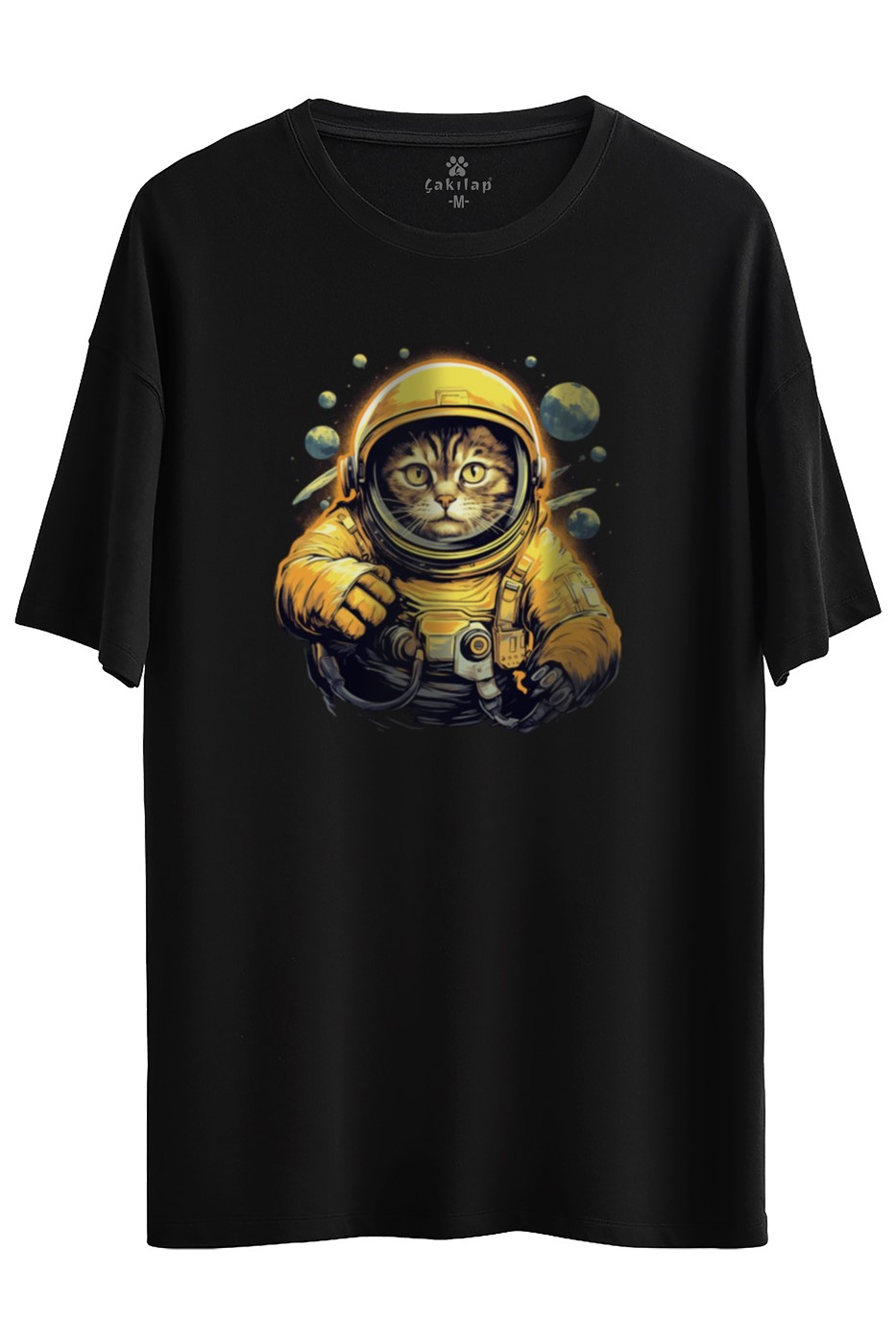 Kedi Baskılı Oversize Tişört