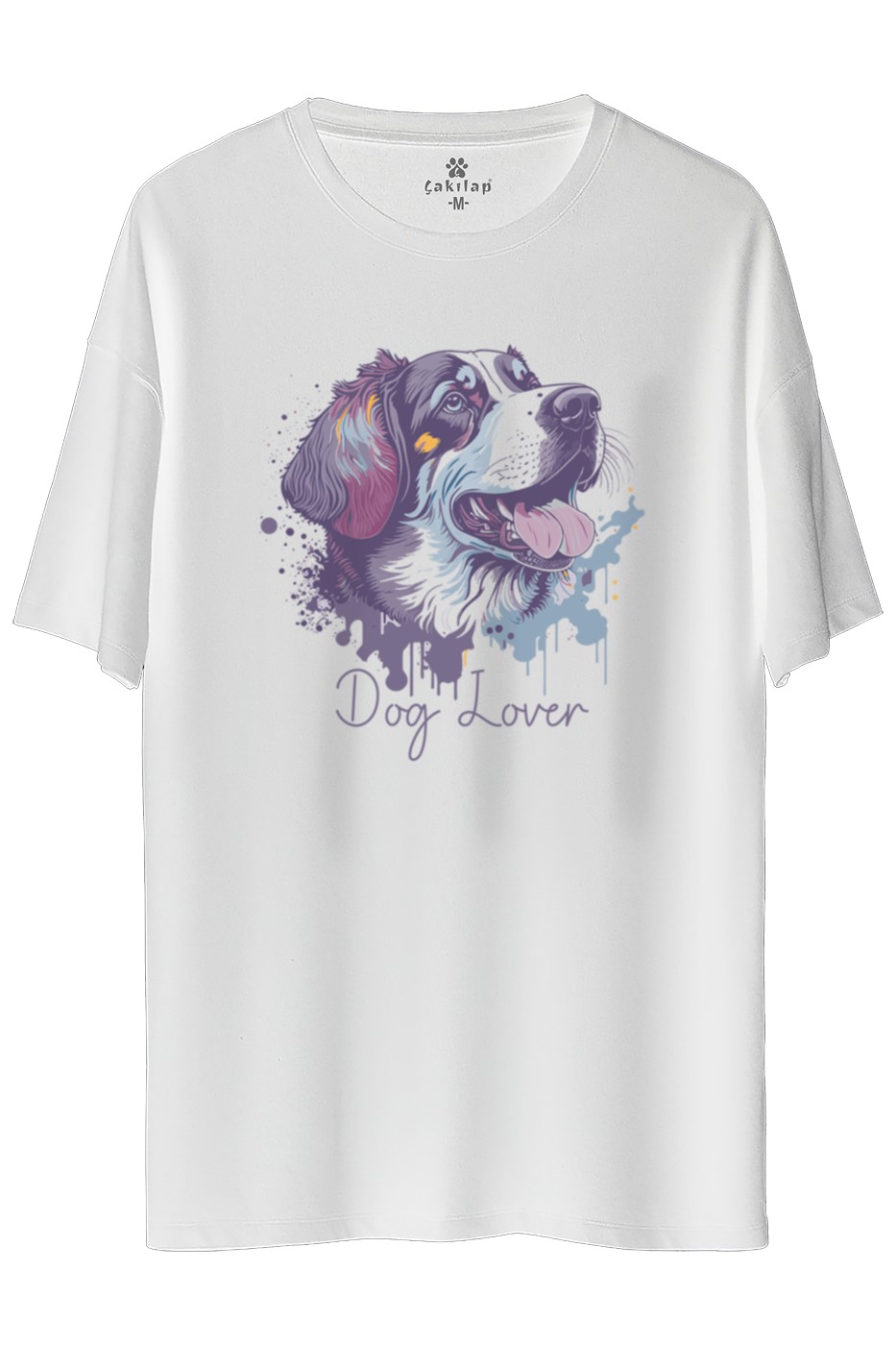 Köpek Baskılı Oversize Tişört