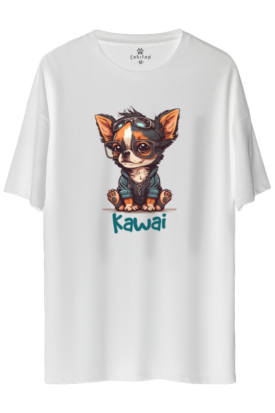 Köpek Baskılı Oversize Tişört