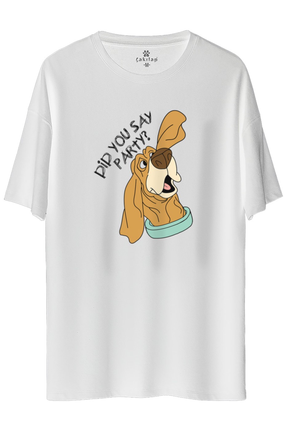 Köpek Baskılı Oversize Tişört