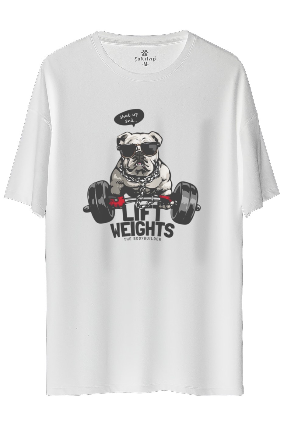 Köpek Baskılı Oversize Tişört