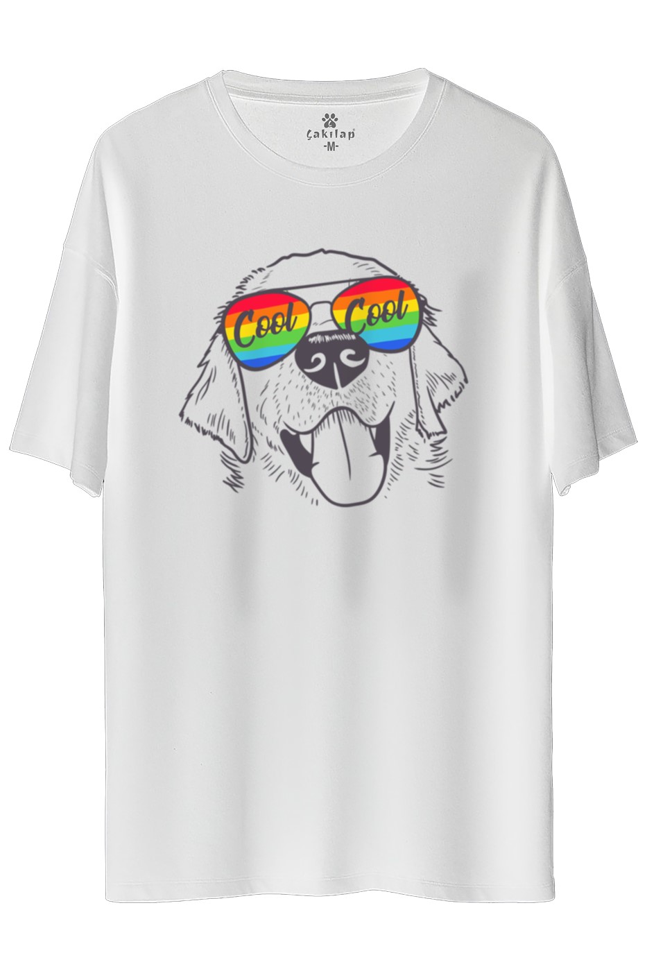 Köpek Baskılı Oversize Tişört