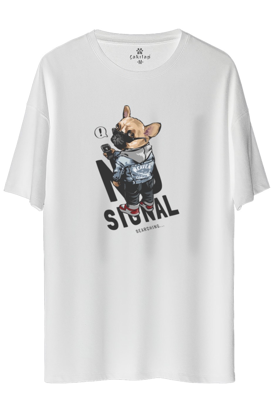 Köpek Baskılı Oversize Tişört