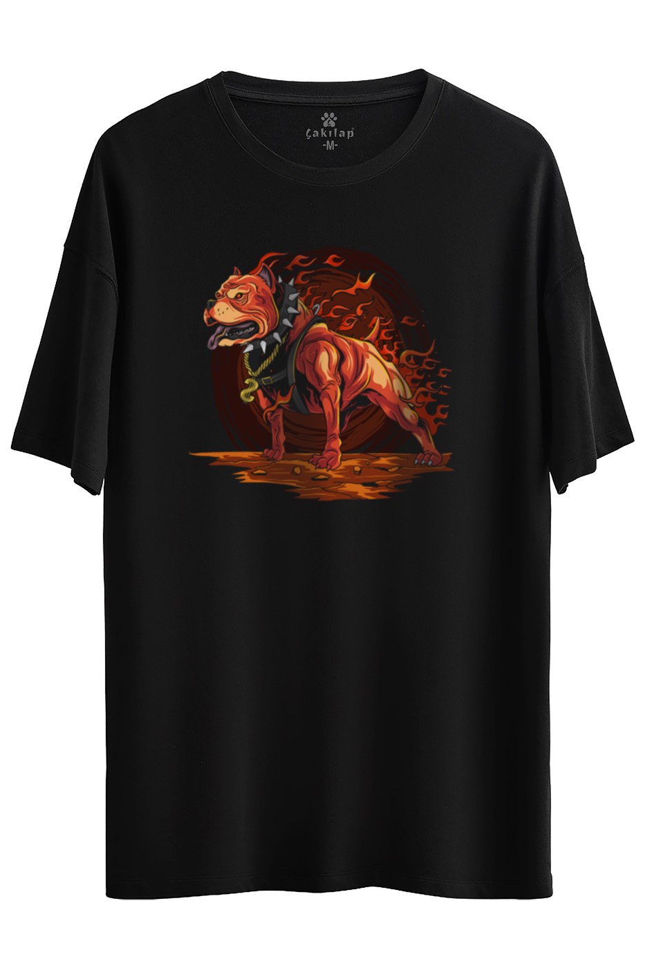 Köpek Baskılı Oversize Tişört