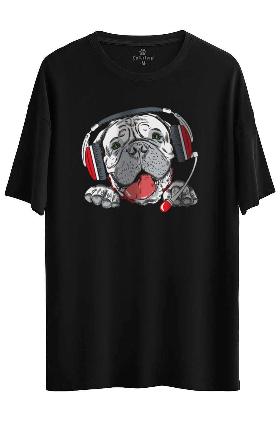 Köpek Baskılı Oversize Tişört
