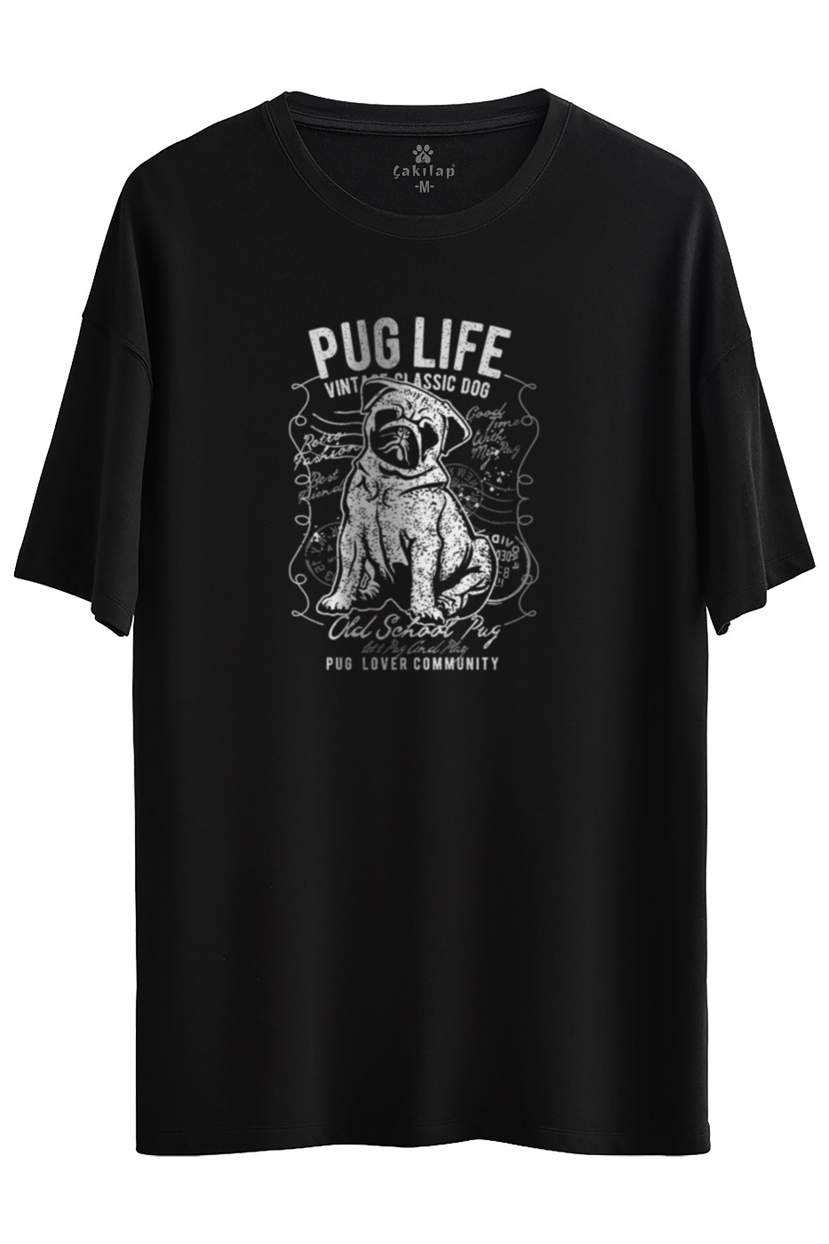 Köpek Baskılı Oversize Tişört
