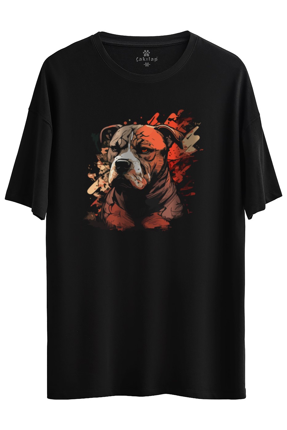 Köpek Baskılı Oversize Tişört
