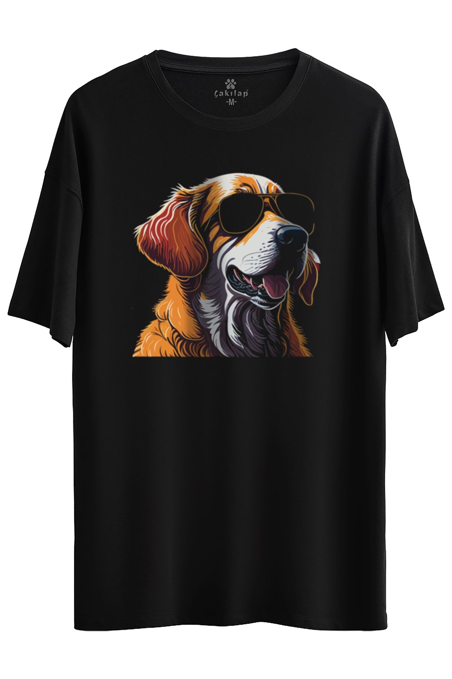 Köpek Baskılı Oversize Tişört
