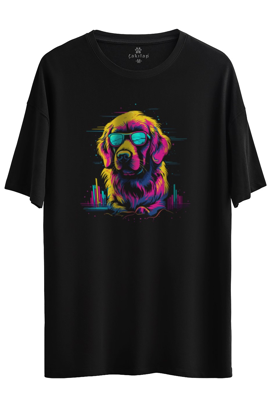 Köpek Baskılı Oversize Tişört