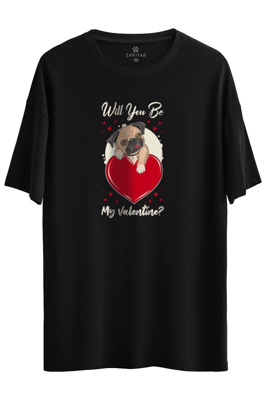 Köpek Baskılı Oversize Tişört