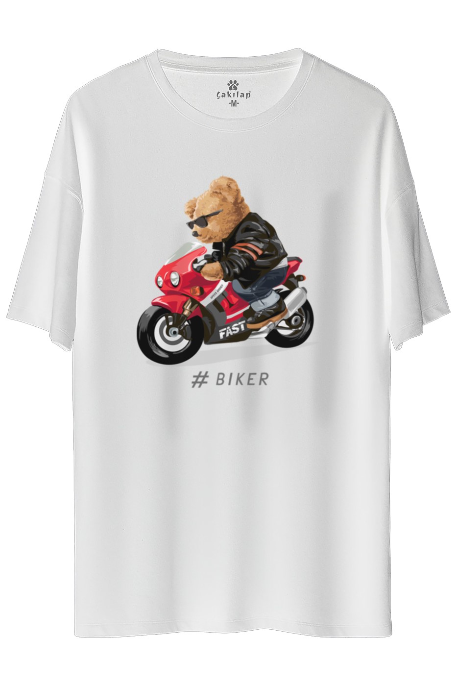 Ayıcık Baskılı Oversize Tişört