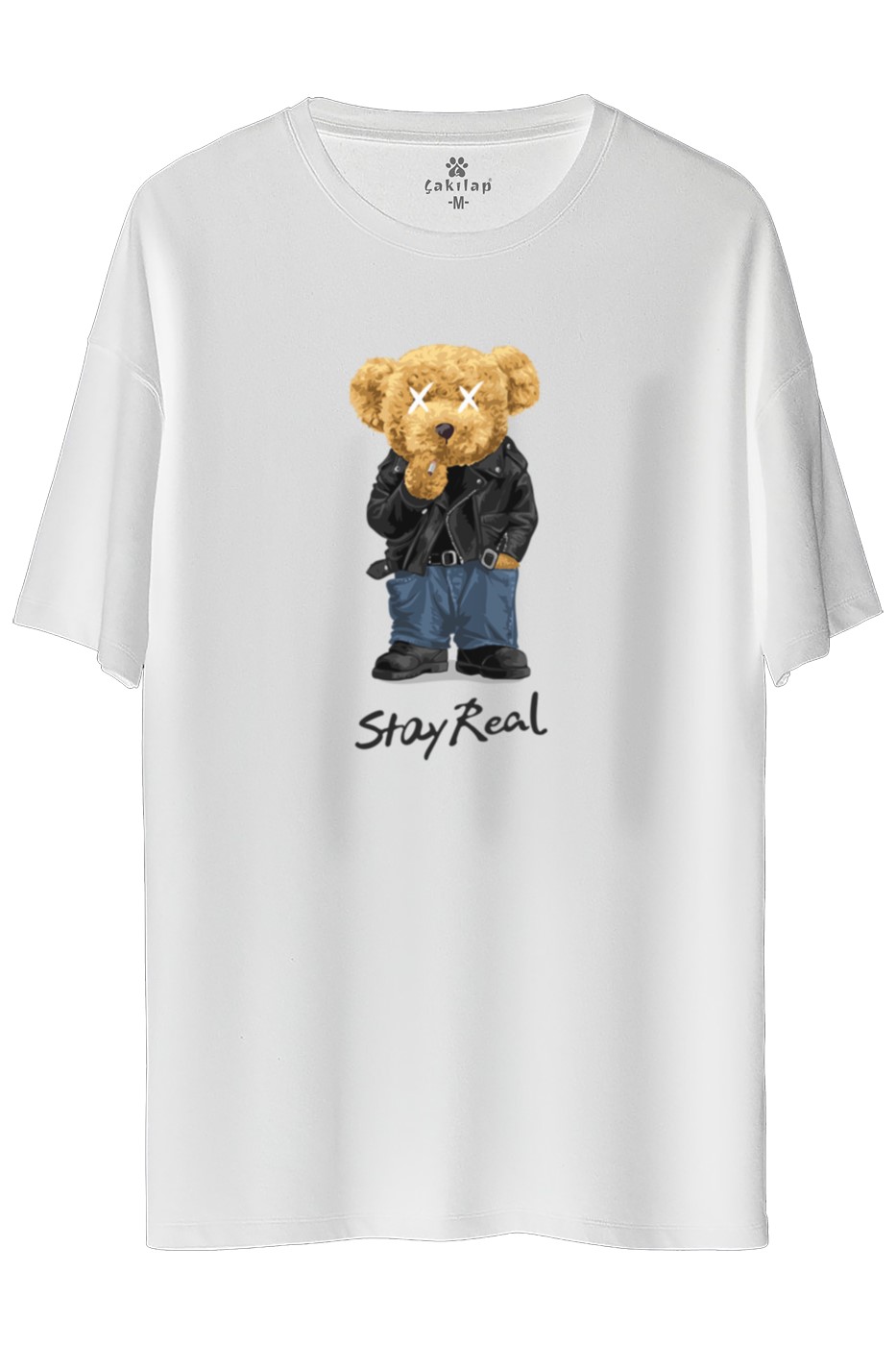 Ayıcık Baskılı Oversize Tişört