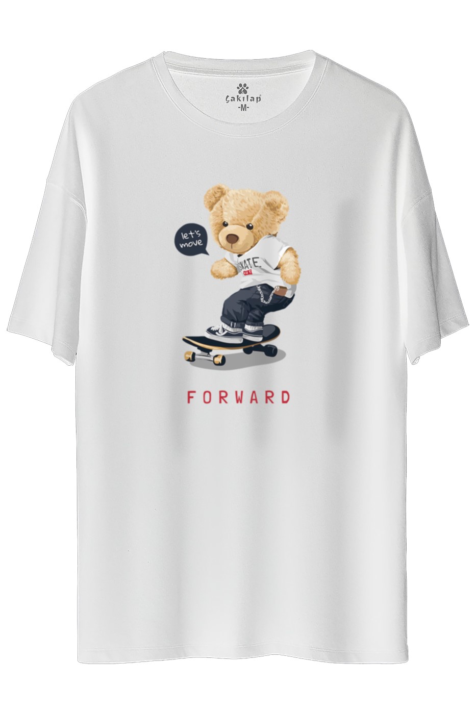 Ayıcık Baskılı Oversize Tişört