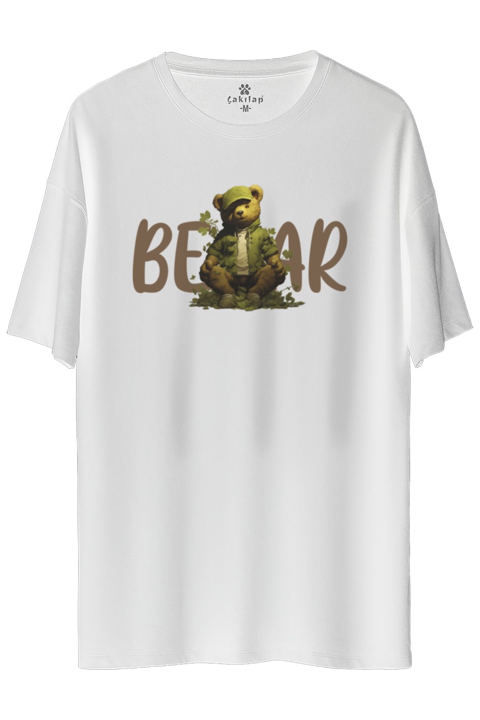 Ayıcık Baskılı Oversize Tişört