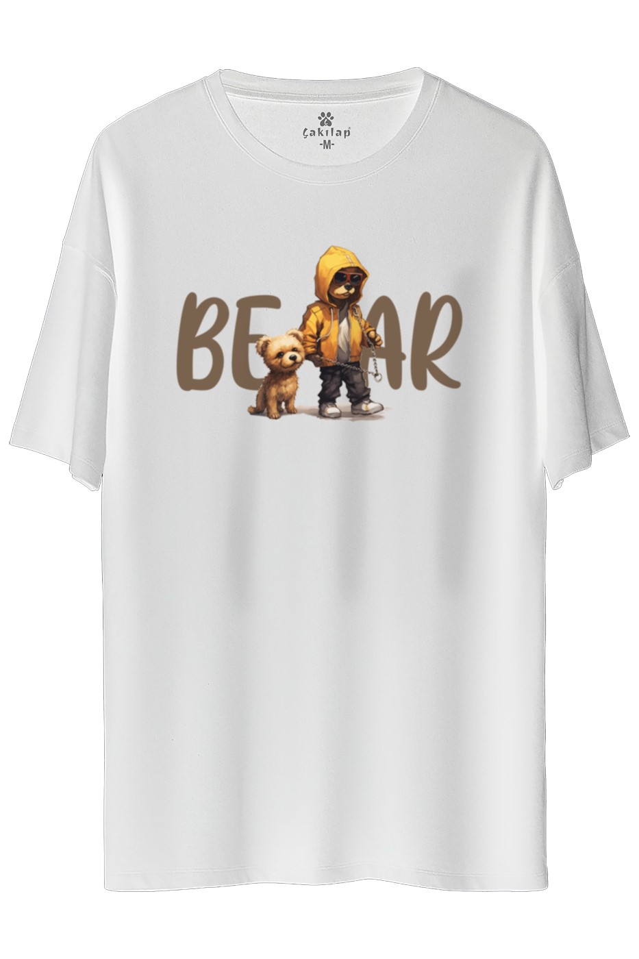 Ayıcık Baskılı Oversize Tişört