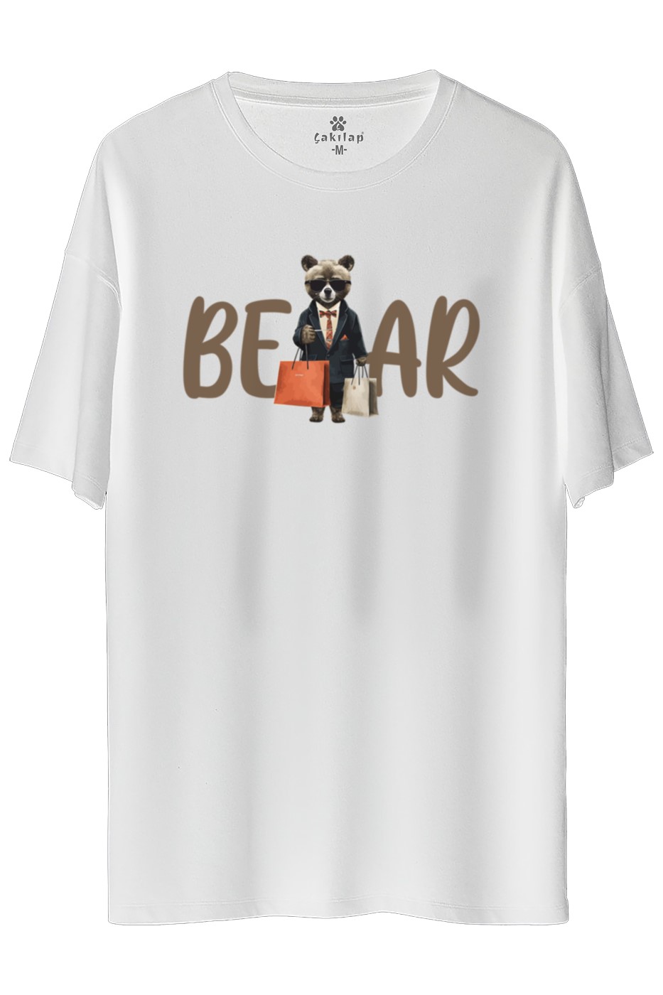 Ayıcık Baskılı Oversize Tişört
