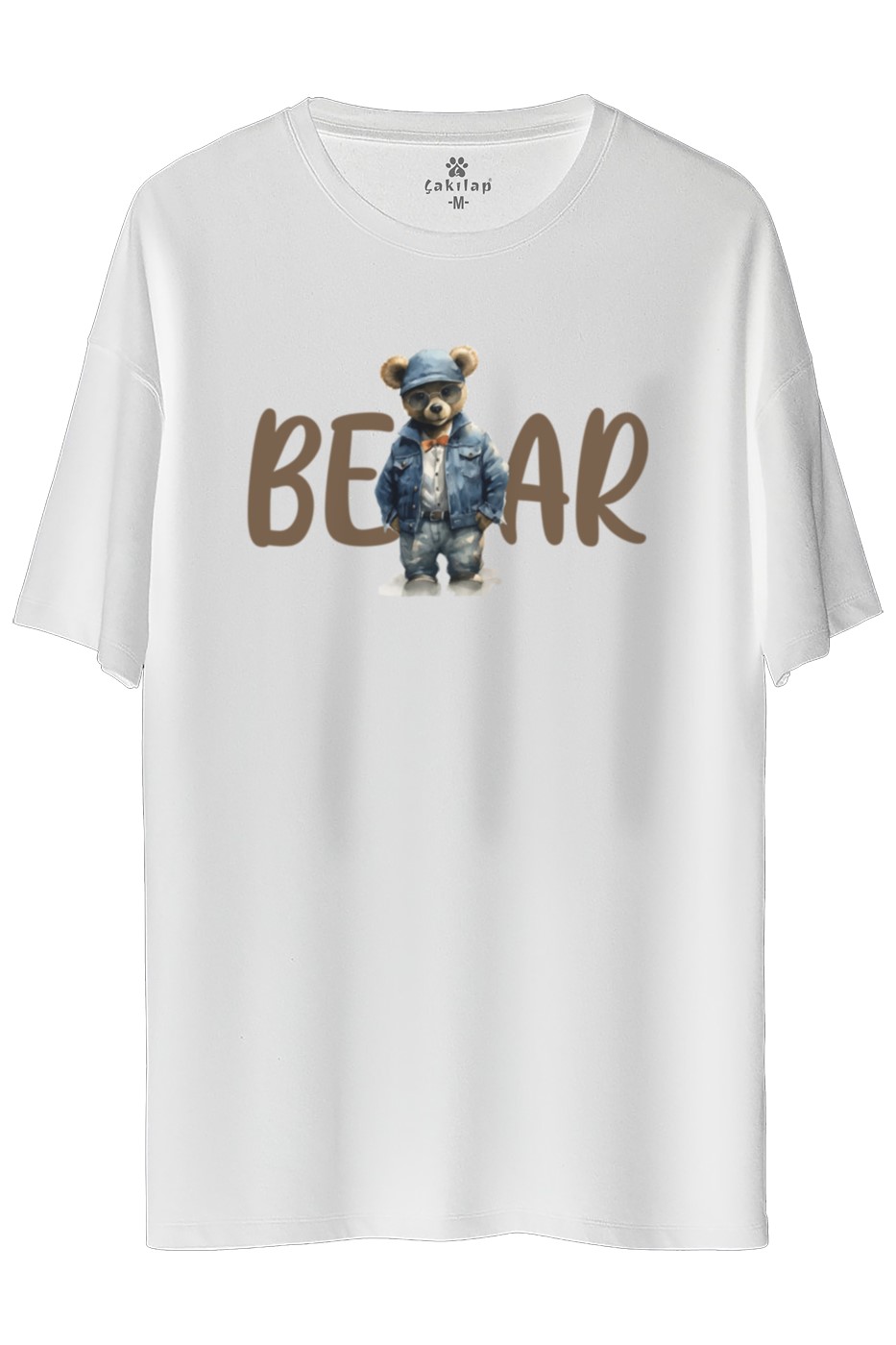 Ayıcık Baskılı Oversize Tişört