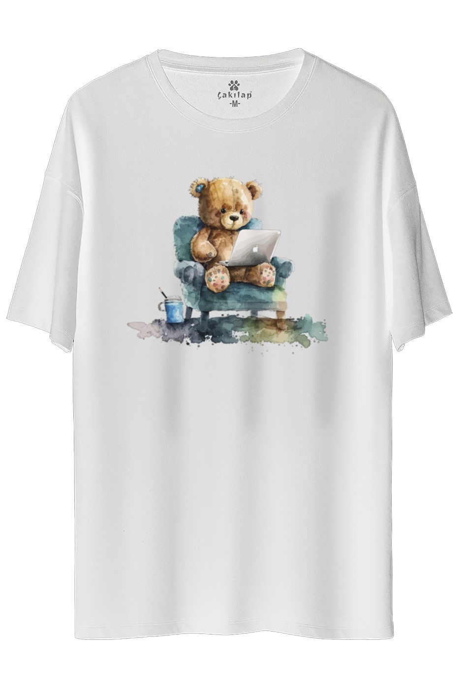 Ayıcık Baskılı Oversize Tişört