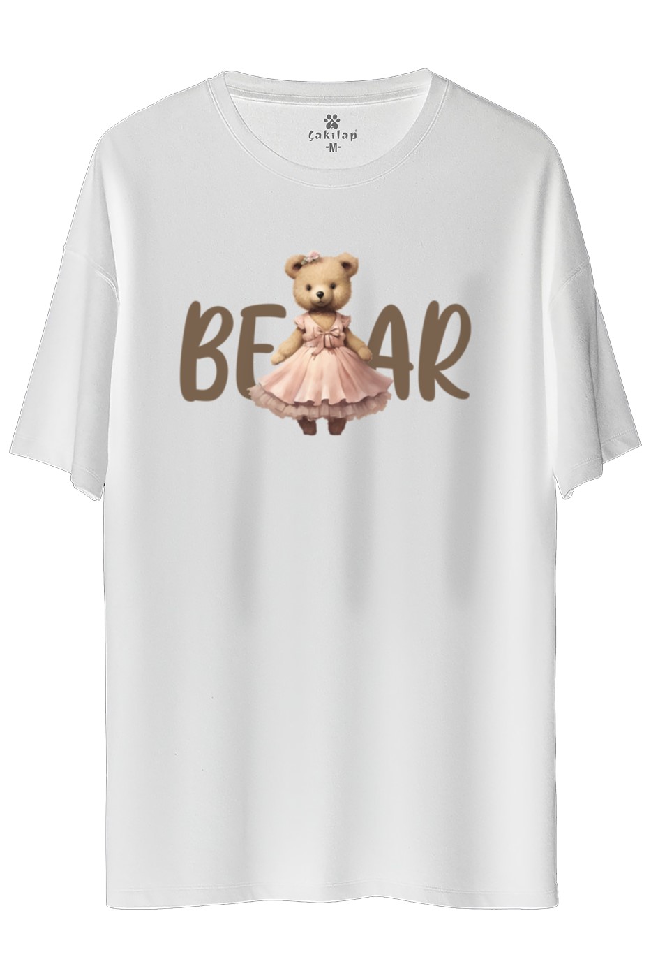 Ayıcık Baskılı Oversize Tişört