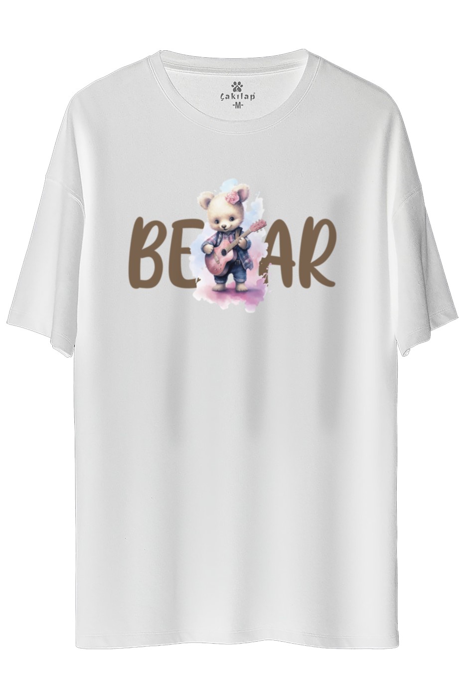 Ayıcık Baskılı Oversize Tişört