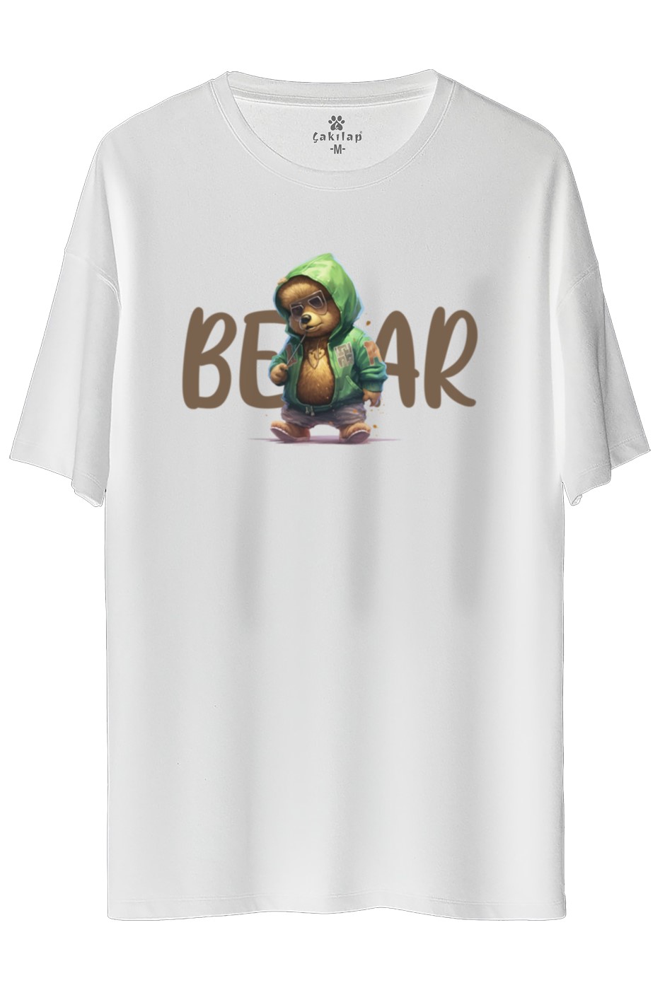 Ayıcık Baskılı Oversize Tişört