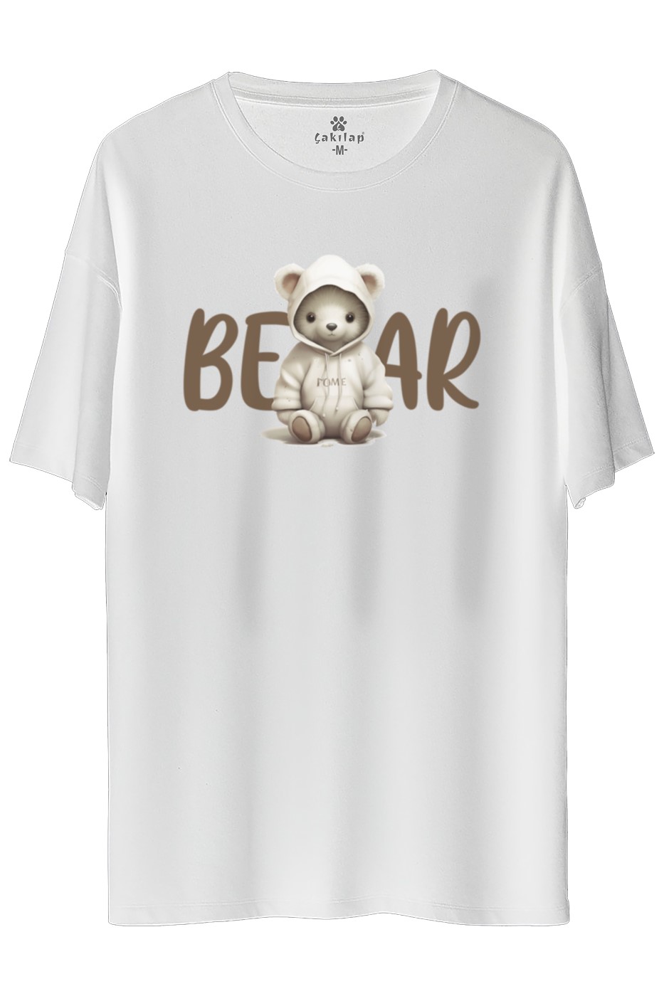 Ayıcık Baskılı Oversize Tişört