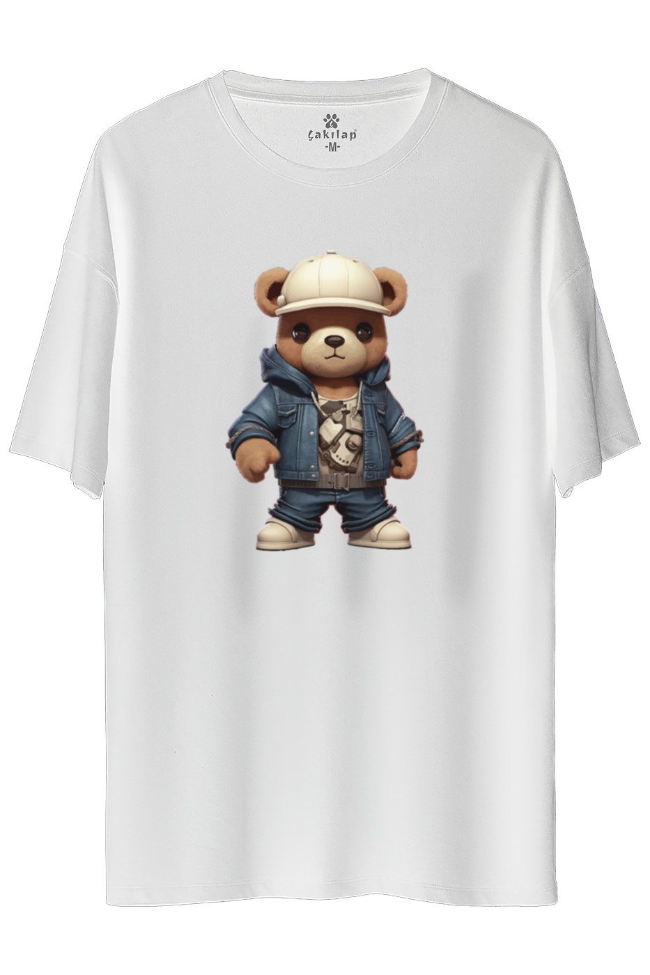 Ayıcık Baskılı Oversize Tişört