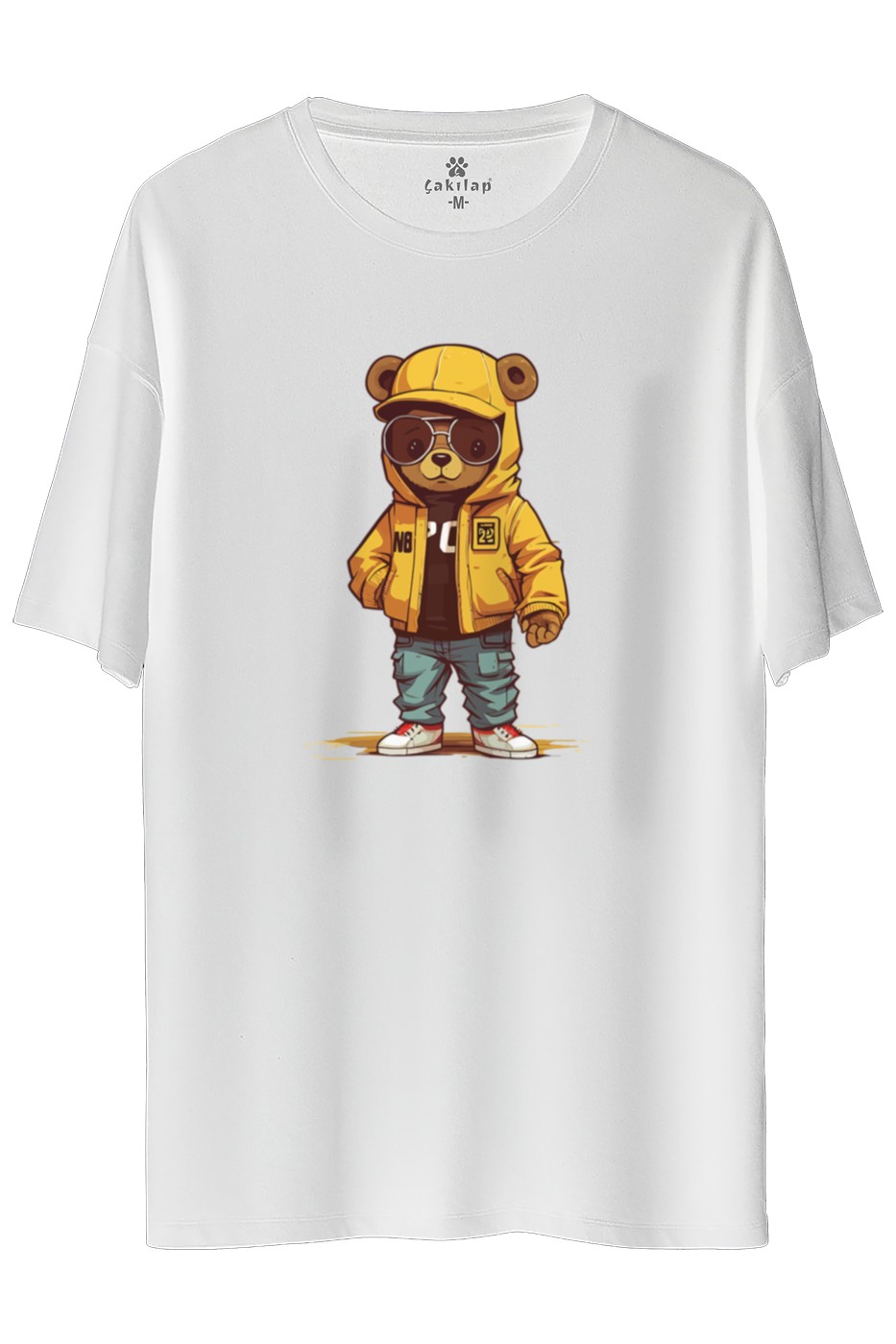 Ayıcık Baskılı Oversize Tişört