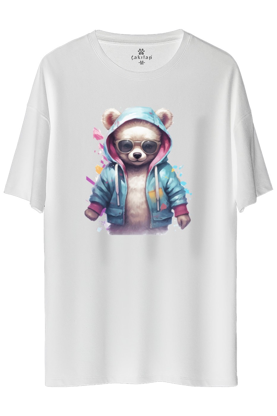 Ayıcık Baskılı Oversize Tişört
