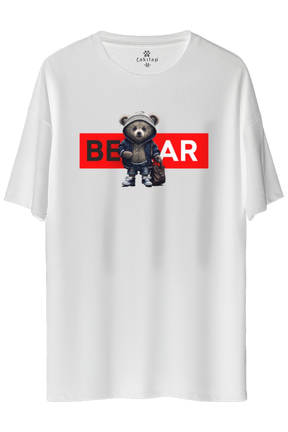 Ayıcık Baskılı Oversize Tişört