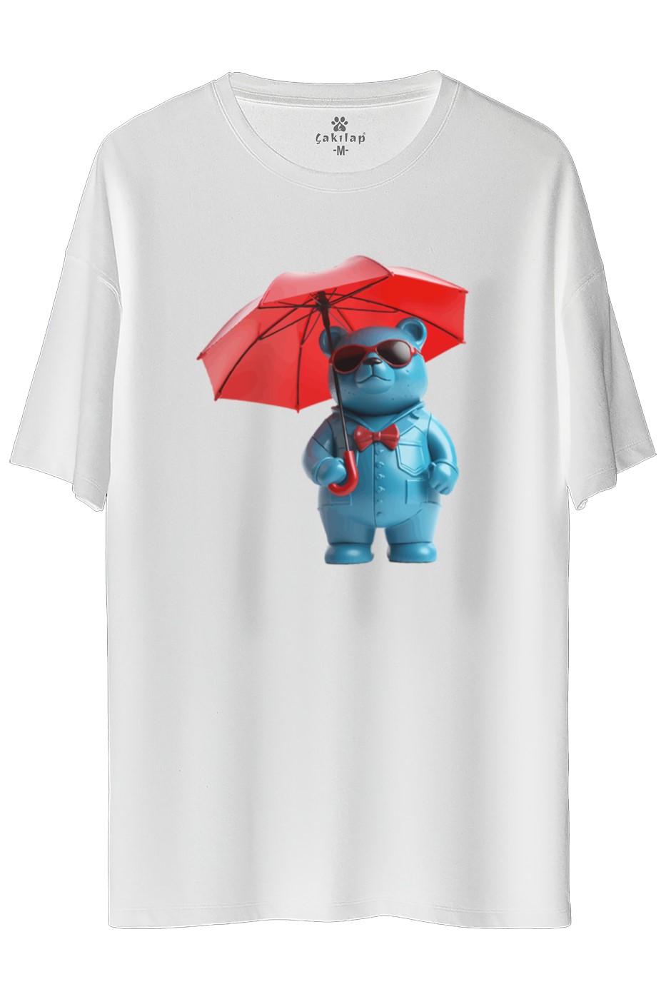 Ayıcık Baskılı Oversize Tişört