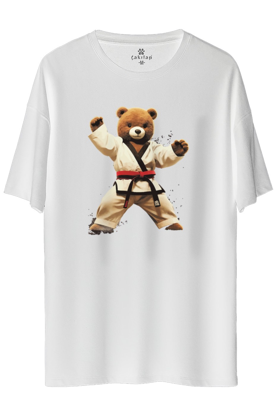 Ayıcık Baskılı Oversize Tişört