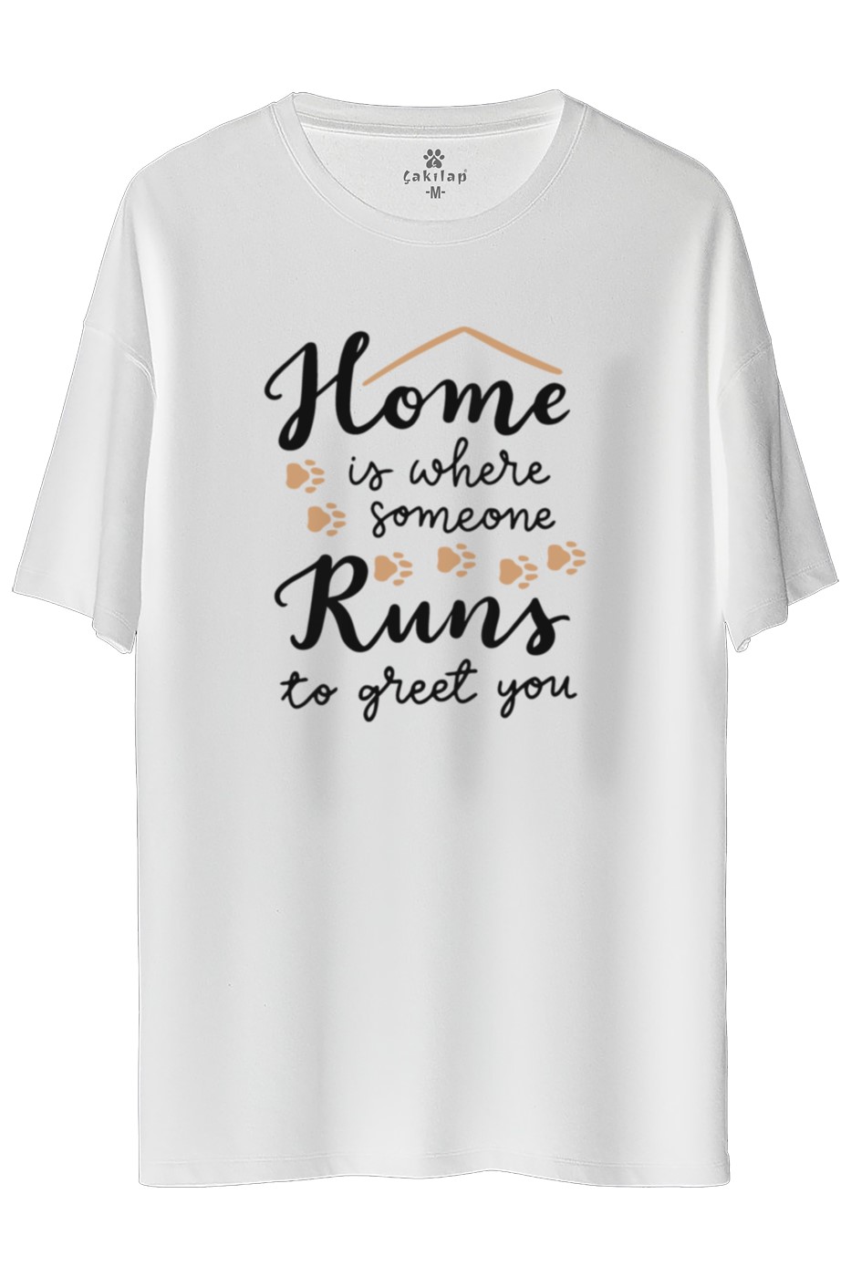 Köpek Baskılı Oversize Tişört