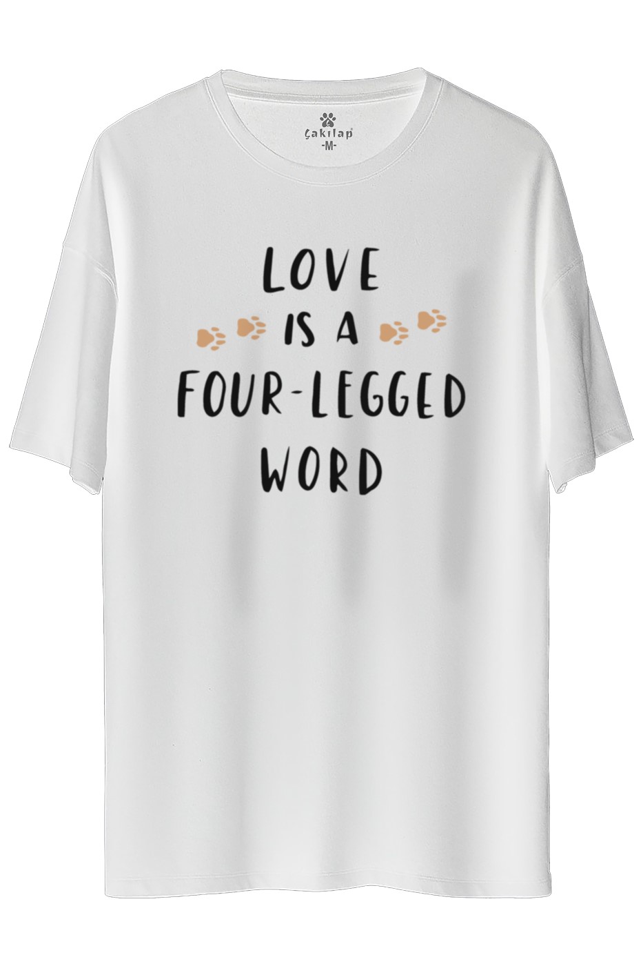 Köpek Baskılı Oversize Tişört