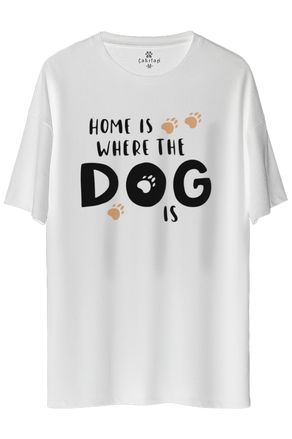 Köpek Baskılı Oversize Tişört