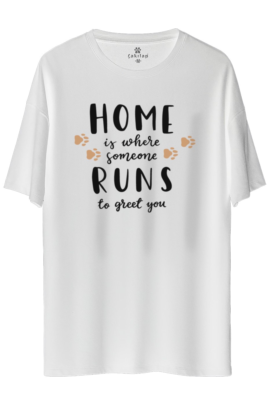 Köpek Baskılı Oversize Tişört