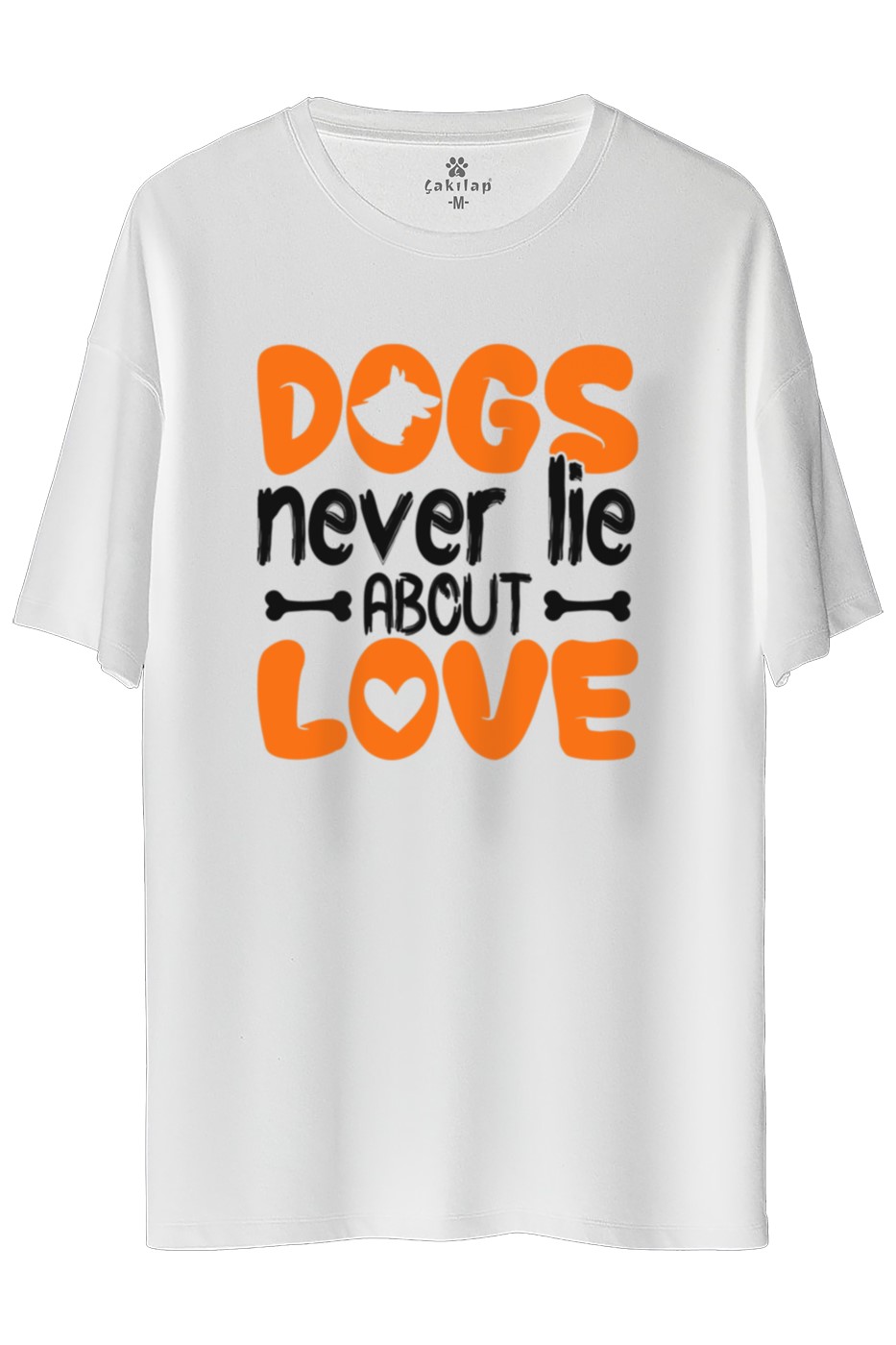 Köpek Baskılı Oversize Tişört