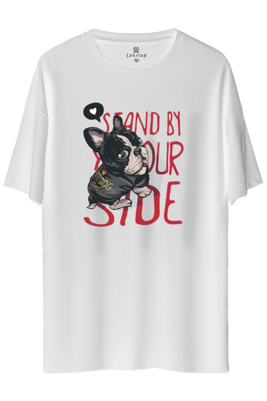 Köpek Baskılı Oversize Tişört