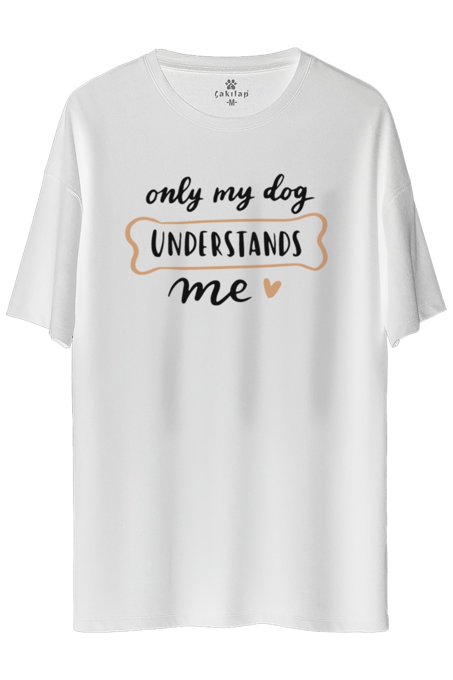 Köpek Baskılı Oversize Tişört