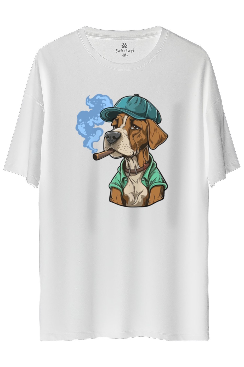 Köpek Baskılı Oversize Tişört
